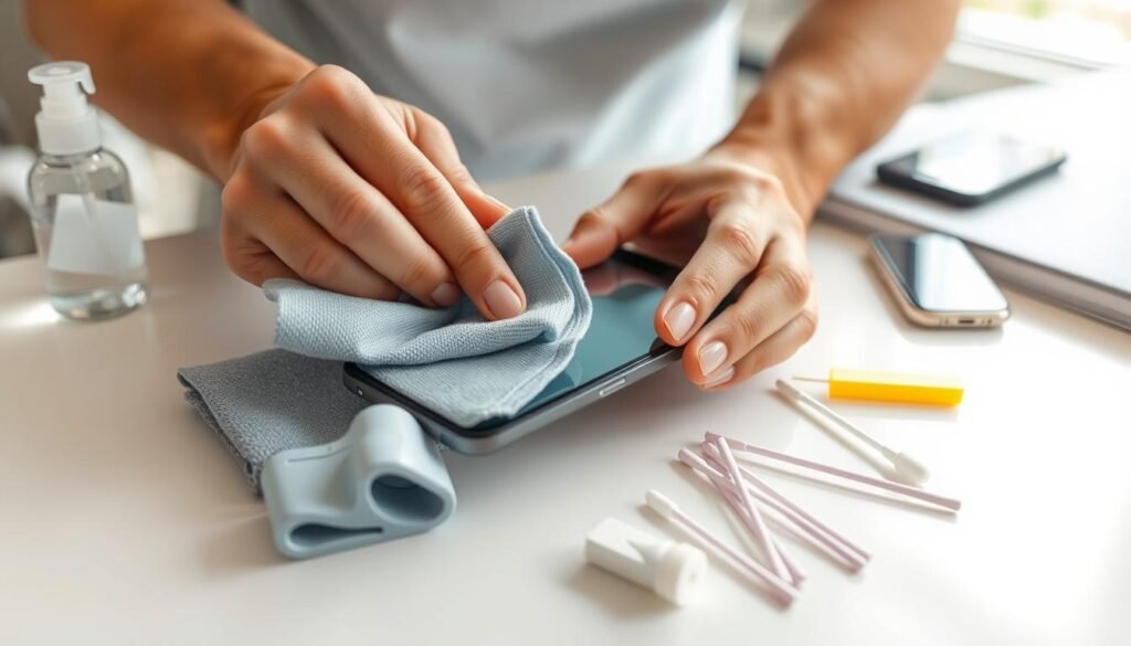 cleaning smartphone